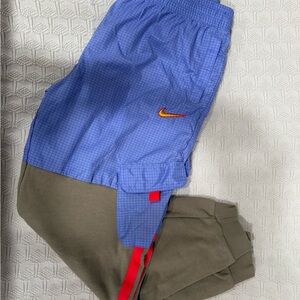 Nike Kids Purple and Olive Cargo Joggers